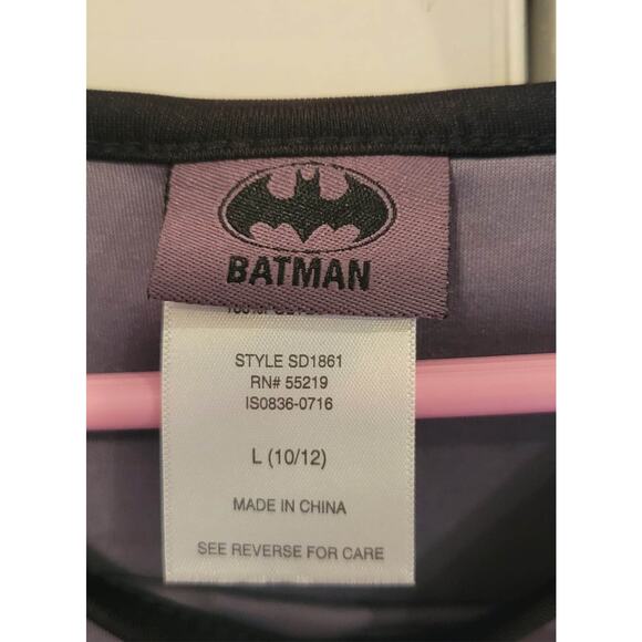 Girls Batman Halloween Costume Dress with Cape New without tags size L 10/12 - Picture 6 of 6